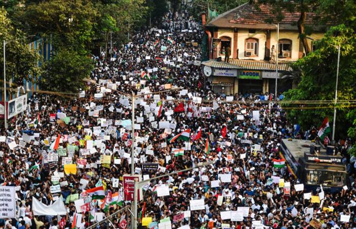 Anti CAA Protesters at August Kranti Maidan in Mumbai 
