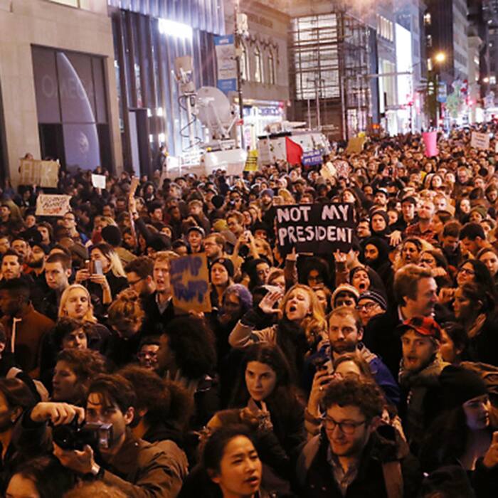Anti Donald Trump citizens showed anger on result eve