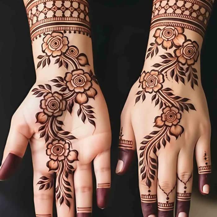 Arabic mehendi design: Perfect for a stylish, less-filled look.