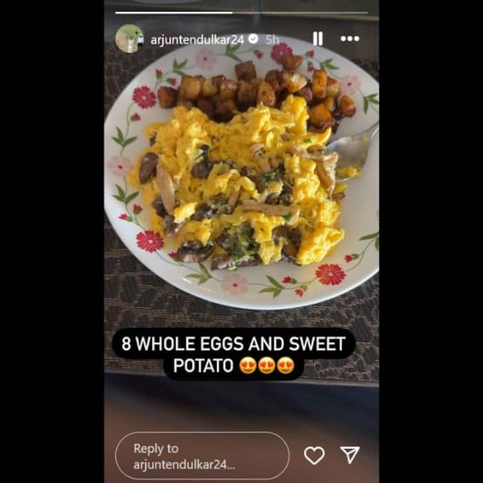 Arjun Tendulkar shared Instagram story about his diet