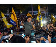 IN PICS: Arvind Kejriwal Walks Out Of Delhi's Tihar Jail, Addresses Supporters