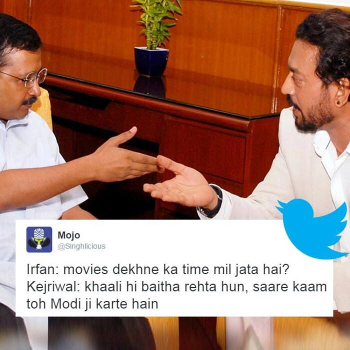 Arvind Kejriwal and Irrfan Khan snapped during ‘Madaari’ promotions