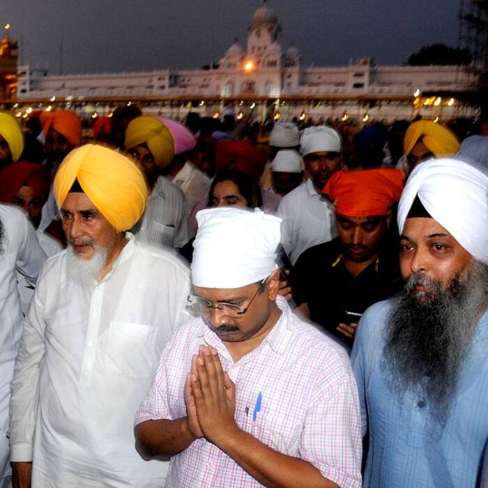 Arvind Kejriwal clicked during his visit to Golden Temple