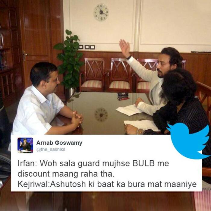 Arvind Kejriwal meets Actor Irrfan Khan during ‘Madaari’ promotions
