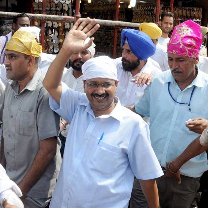 Arvind Kejriwal snapped during his visit to Golden Temple  Amritsar