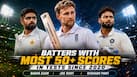 Babar Azam to Rishabh Pant: 9 Batters with most 50-plus scores in Tests since 2020