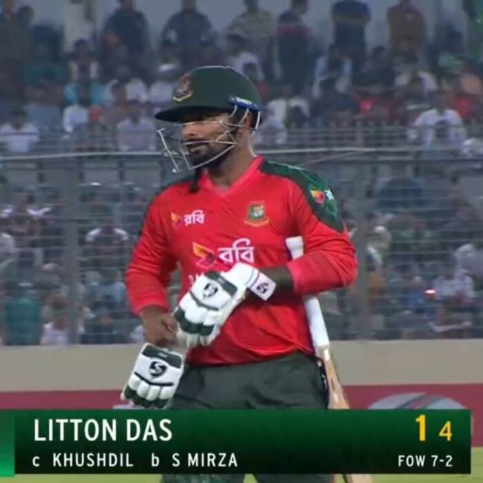 Bangladeshs Litton Das was Salman Mirzas one to international wickets on debut