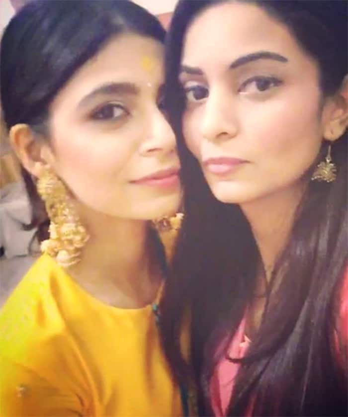 Bharati Kumar’s selfie with a friend at her engagement