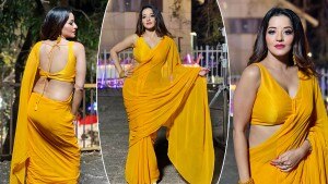 Monalisa Exudes Raunchiness in Her Hot Yellow Backless Blouse And ...