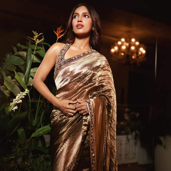 Bhumi Pedenkar tsilk tissue saree is your next wedding pick.