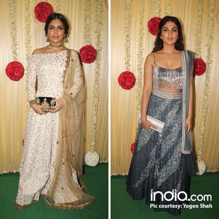 Bhumi Pednekar and Rhea Chakraborty at Ekta Kapoor’s Diwali bash in Krishna bungalow
