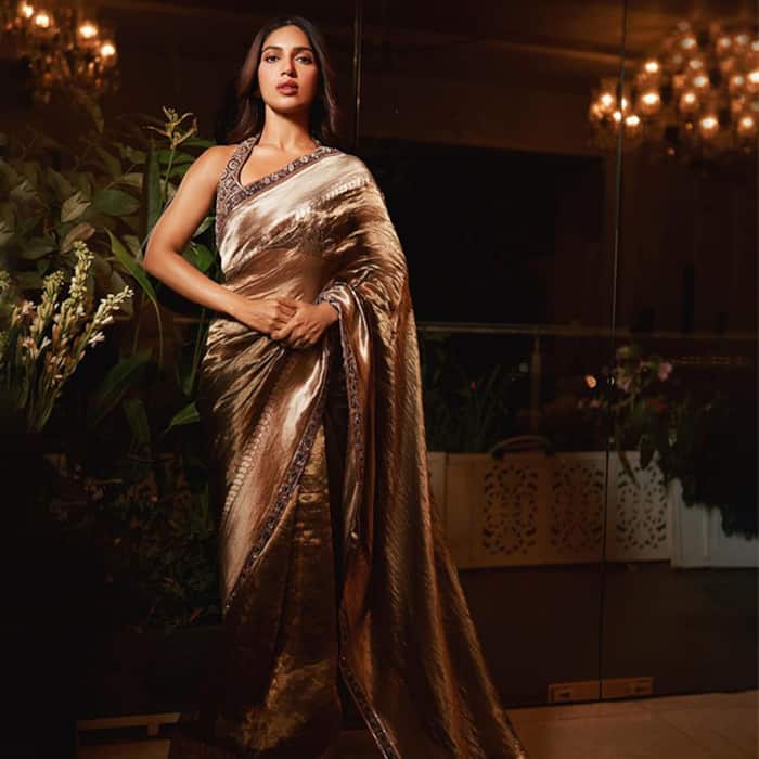 Bhumi Pednekar exudes royal charm in bronze- gold Manish Malhotra Saree