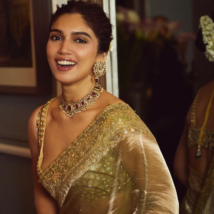 Bhumi Pednekar Serves Festive Fashion Goal in Green Tissue Saree