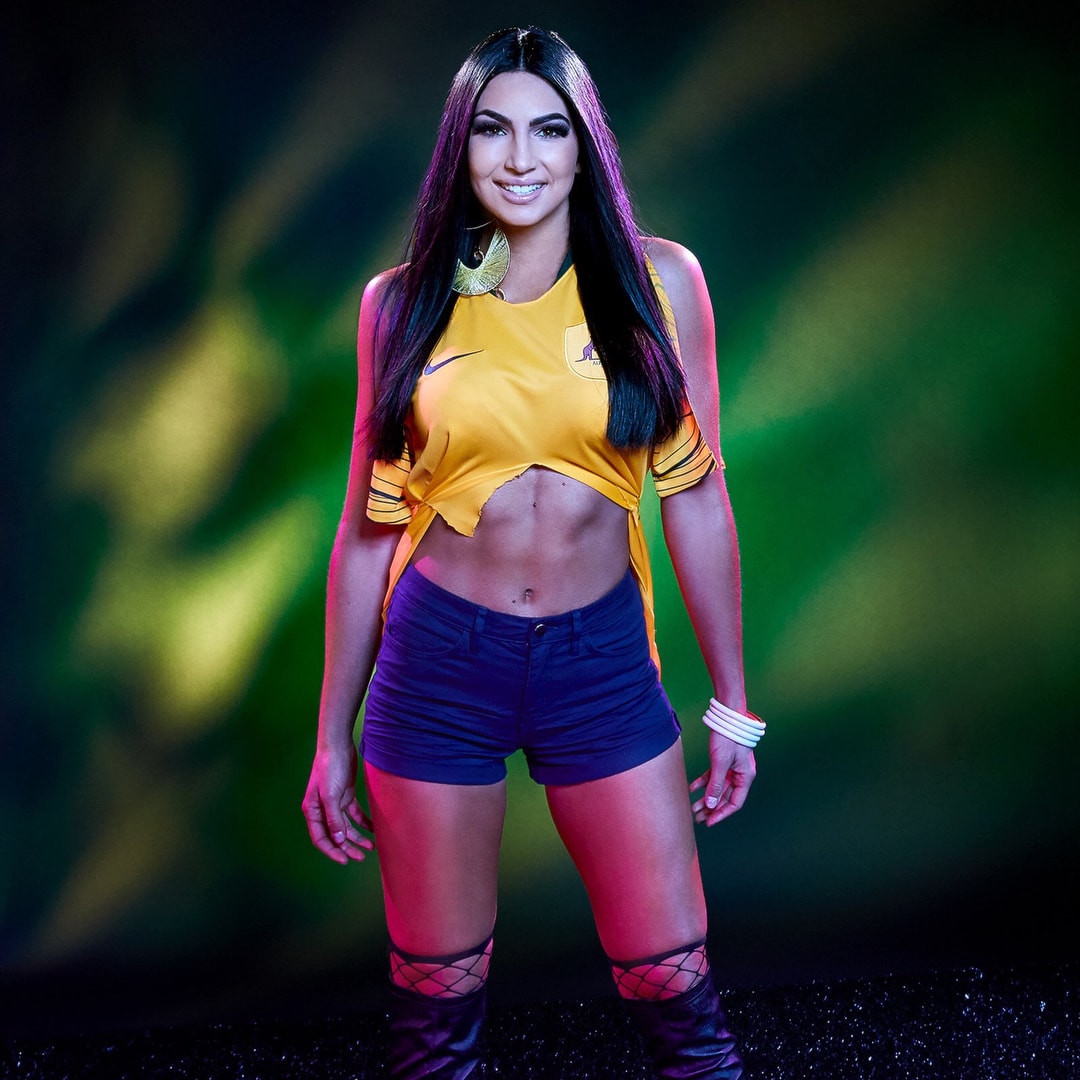 Billie Kay looks stunning in a red bikini