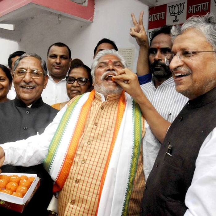 BJP leaders celebrate party’s victory in state elections