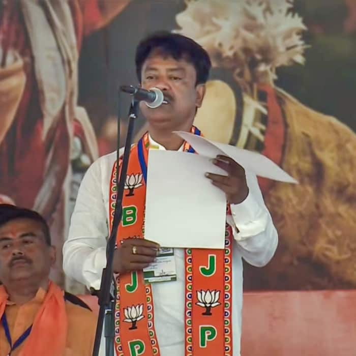 BJP MLA Ashok Kirtania takes the oath as a West Bengal cabinet minister