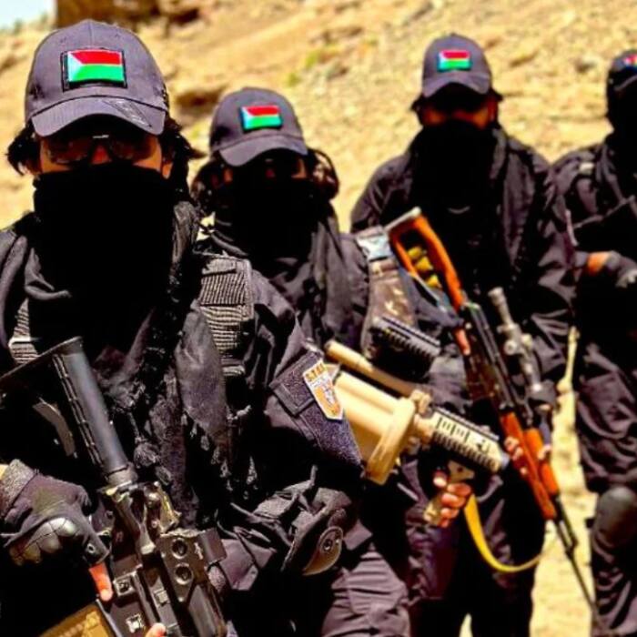 BLA fighters pose with guns in a viral photo