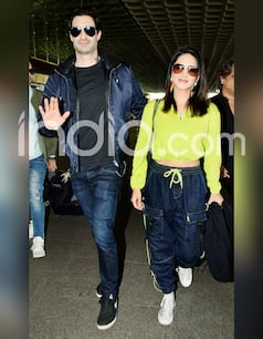 Viral Pictures: Sunny Leone Raises The Bar of Airport Look in Sultry Crop Top-Joggers
