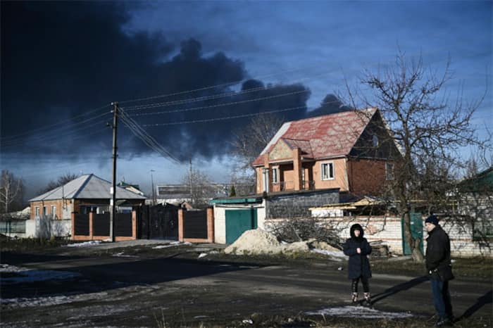 Black Smoke Rises in Military Airport