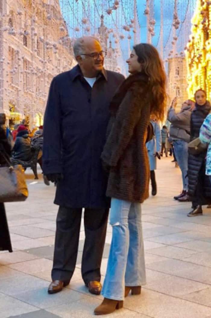 Boney Kapoor with daughter Khushi Kapoor