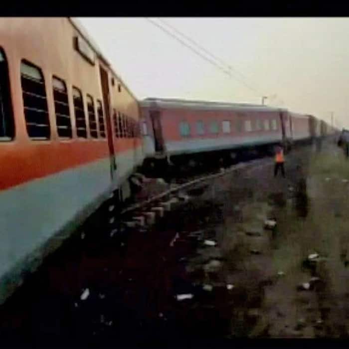 Coaches of Kaifiyat express stand off track at Auraiya