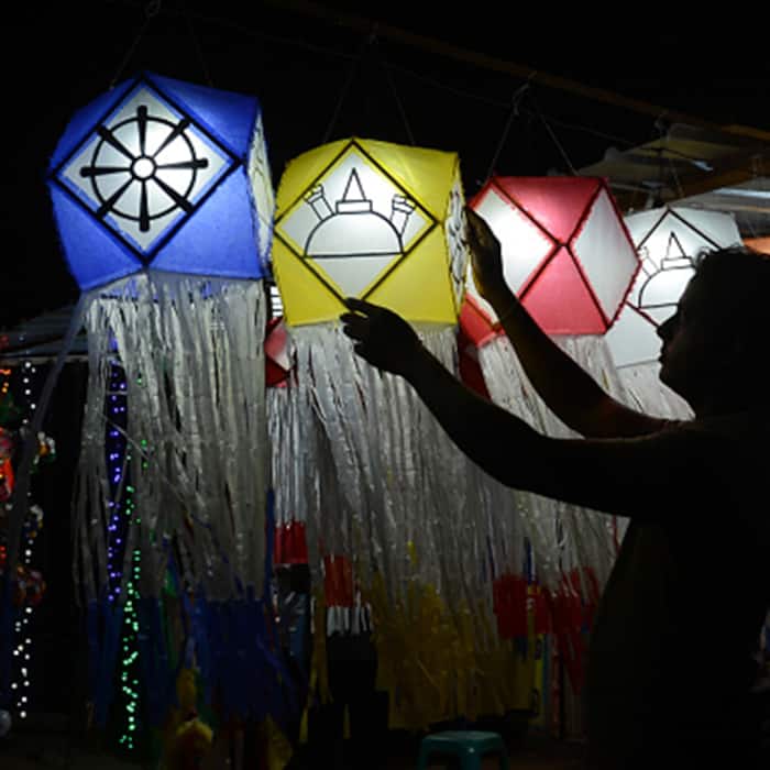 Colored lantern sold in markets of Sri Lanka