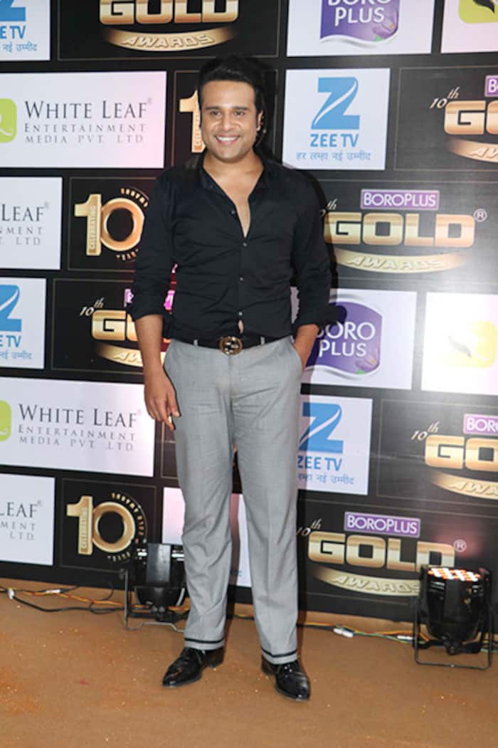 Comedian Krushna Abhishek at red carpet of Zee Gold Awards 2017