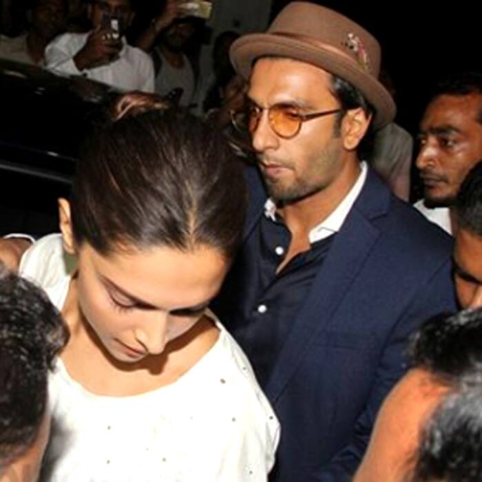 Deepika Padukone and Ranveer Singh at Anil Kapoor’s residence