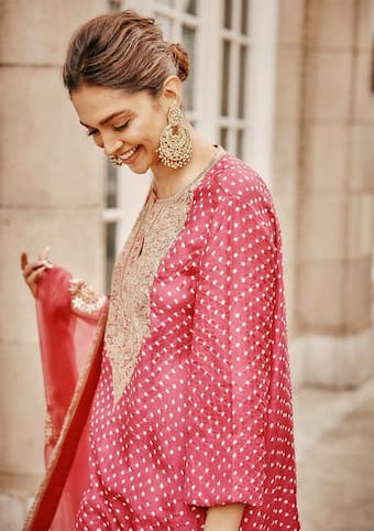 bandhani deepika padukone in kurta