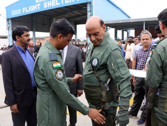 Defence Minister finishes 30-minute sortie in LCA Tejas