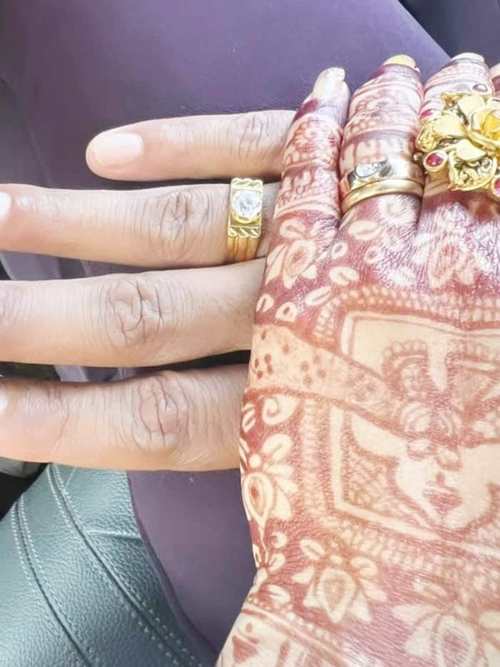 Devoleena Bhattacharjee wore a red saree for her wedding
