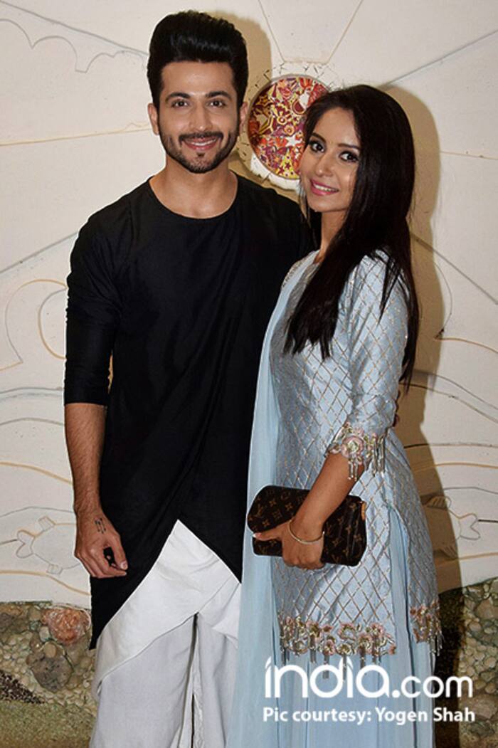 Dheeraj Dhoopar with wife Vinny Arora at Sandip Sikand’s Diwali bash