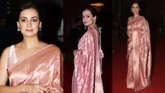 Dia Mirza Channels Her Inner Desi Girl in a Light Pink Banarasi Saree - PICS