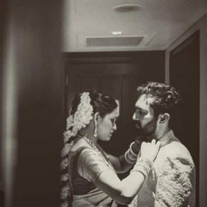 Dinesh Karthik and Dipika Pallikal for a wedding photoshoot