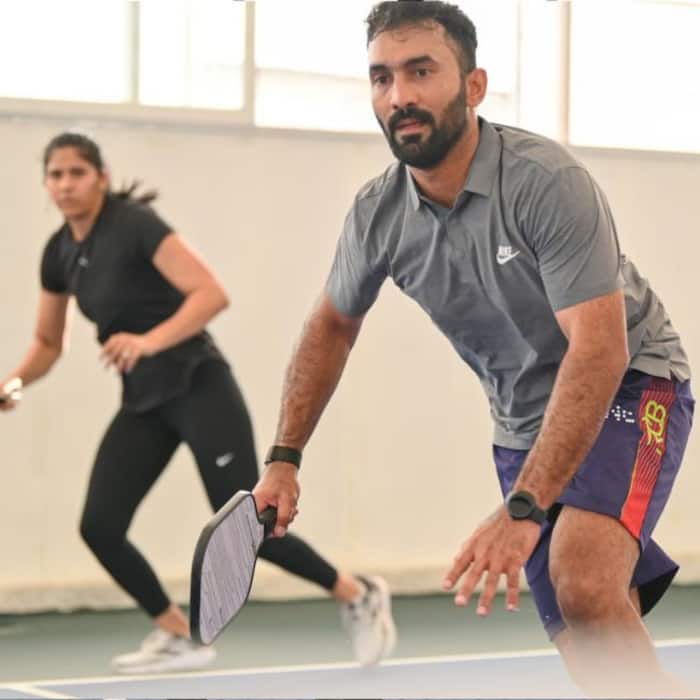 Dipika Pallikal s husband and RCB assistant coach Dinesh Karthik also hit the Pickleball court
