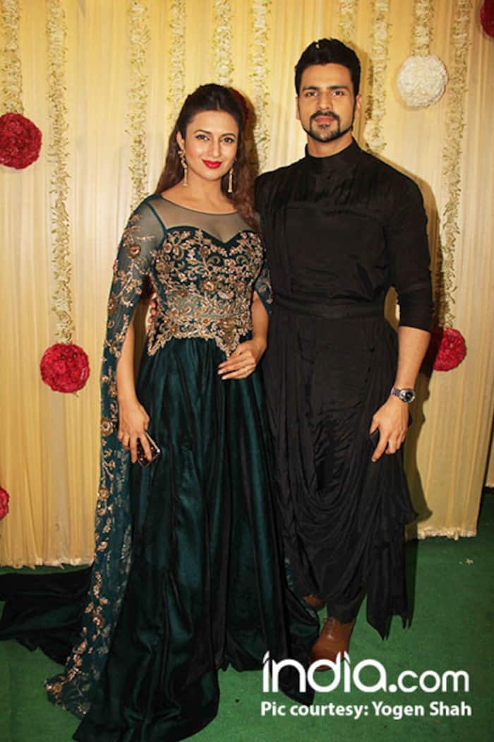 Divyanka Tripathi Dahiya with husband Vivek Dahiya at Ekta Kapoor’s Diwali party