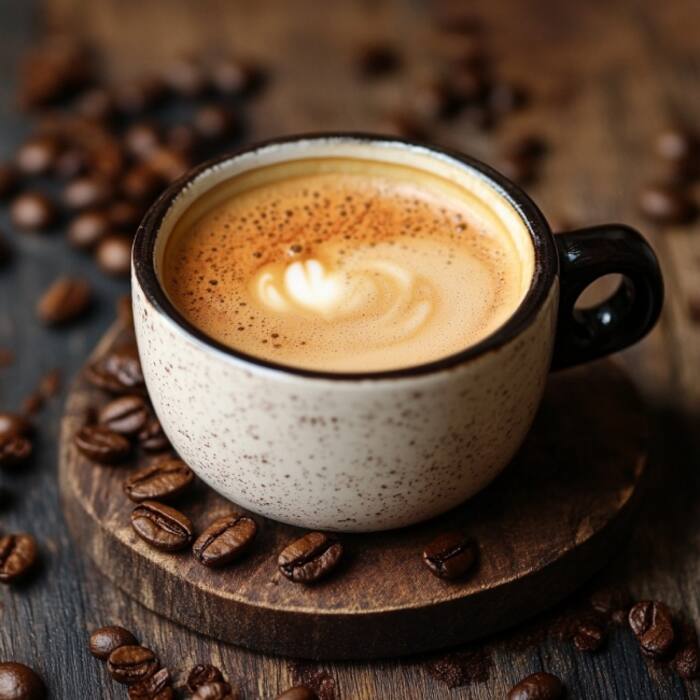 Drinking coffee