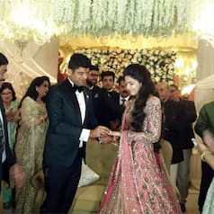 India’s youngest MP Dushyant Chautala gets engaged in presence of grandfather Om Prakash Chautala in Gurugram, see pics!