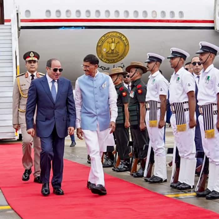 Egyptian President Abdel Fattah el-Sisi arrives in India for BRICS Summit, New Delhi