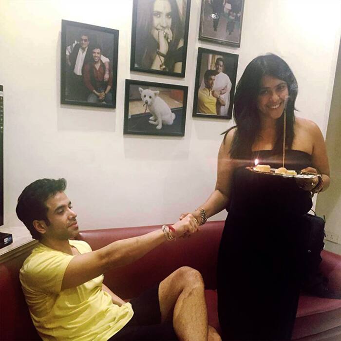Ekta Kapoor shares a picture with brother Tusshar Kapoor
