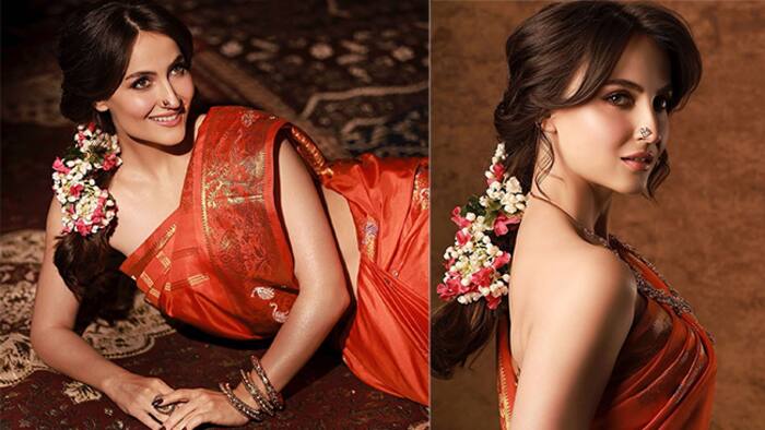 Elli AvrRam Hot Saree Looks