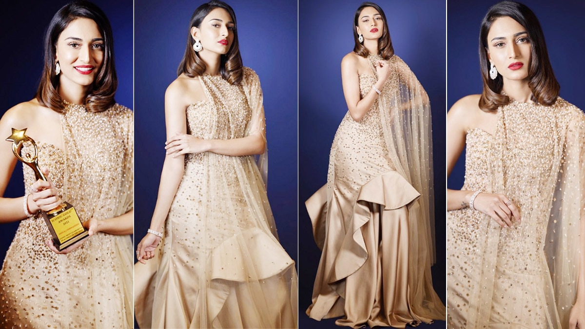 Erica Fernandes Looks Lovely in a Nude Coloured Cape Gown See Pictures