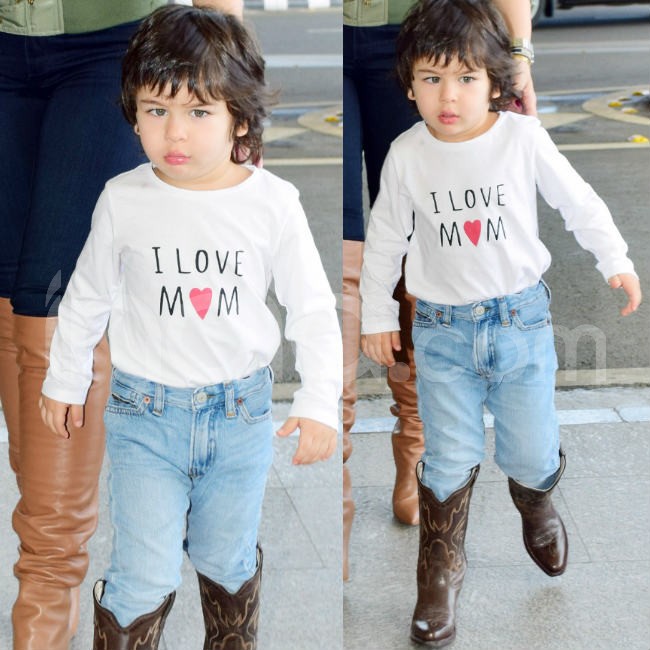 Taimur Ali Khan's Boots And 'I Love Mom' t-shirt Take Over Inte…