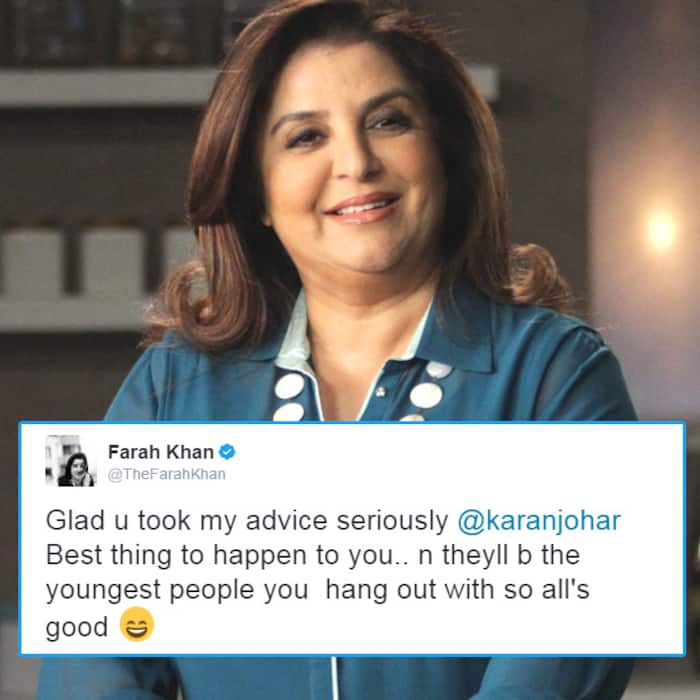 Farah Khan congratulates Karan Johar via Twitter