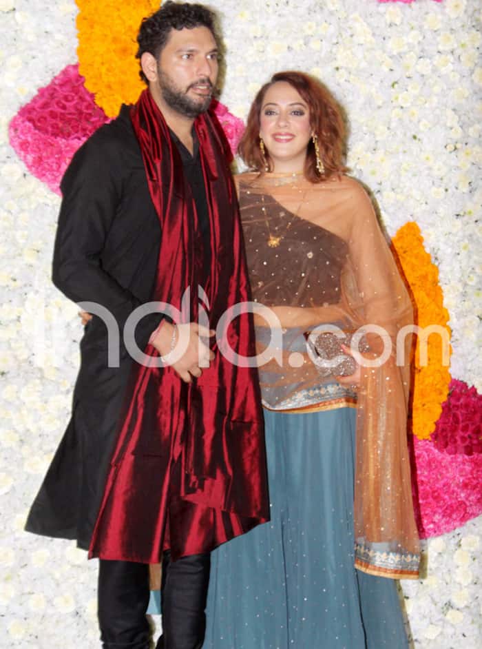 Former-cricketer Yuvraj Singh and Hazel arrived for the party