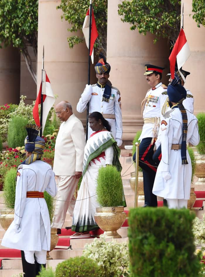Former President Kovind Escorted Murmu To Parliament