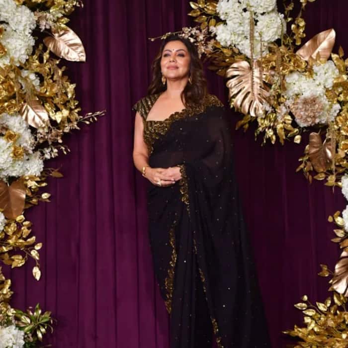 Gauri Khan stuns in a black and antique gold saree at Manish Malhotra s Diwali party