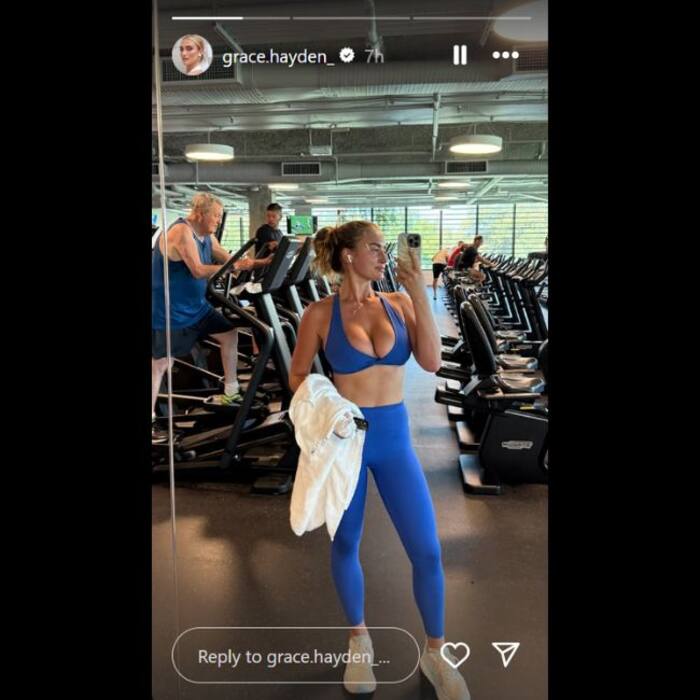 Grace Hayden also shared her post workout photo