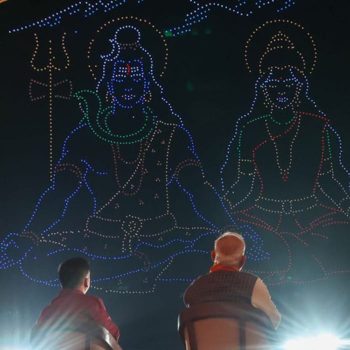 Grand drone show at Somnath