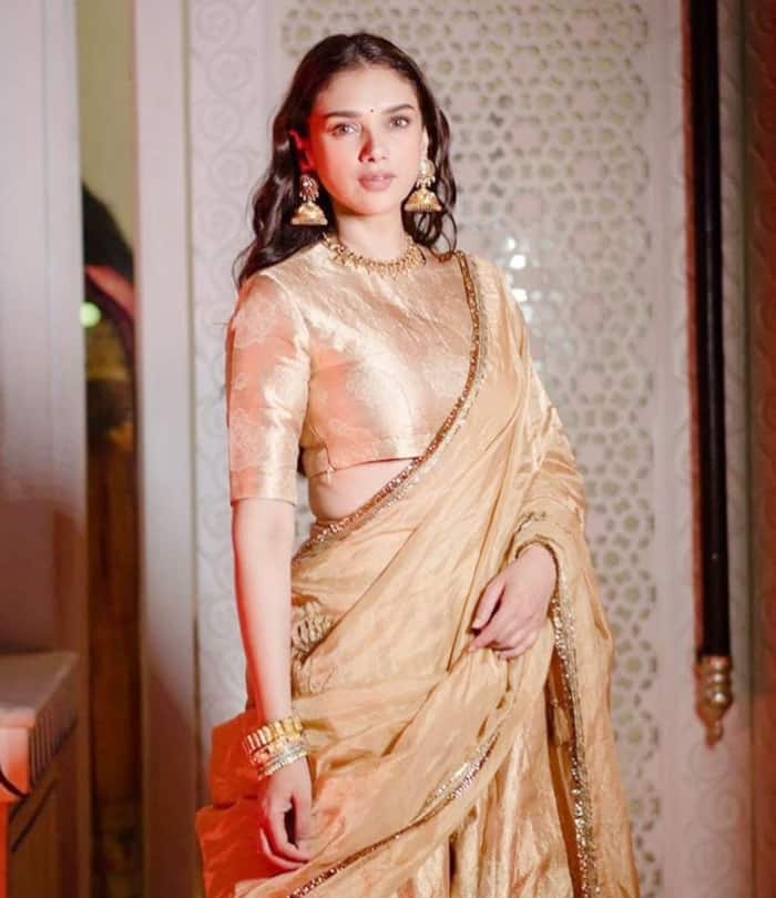 Guess the price of Aditi Rao Hydaris golden lehenga from Raw mango